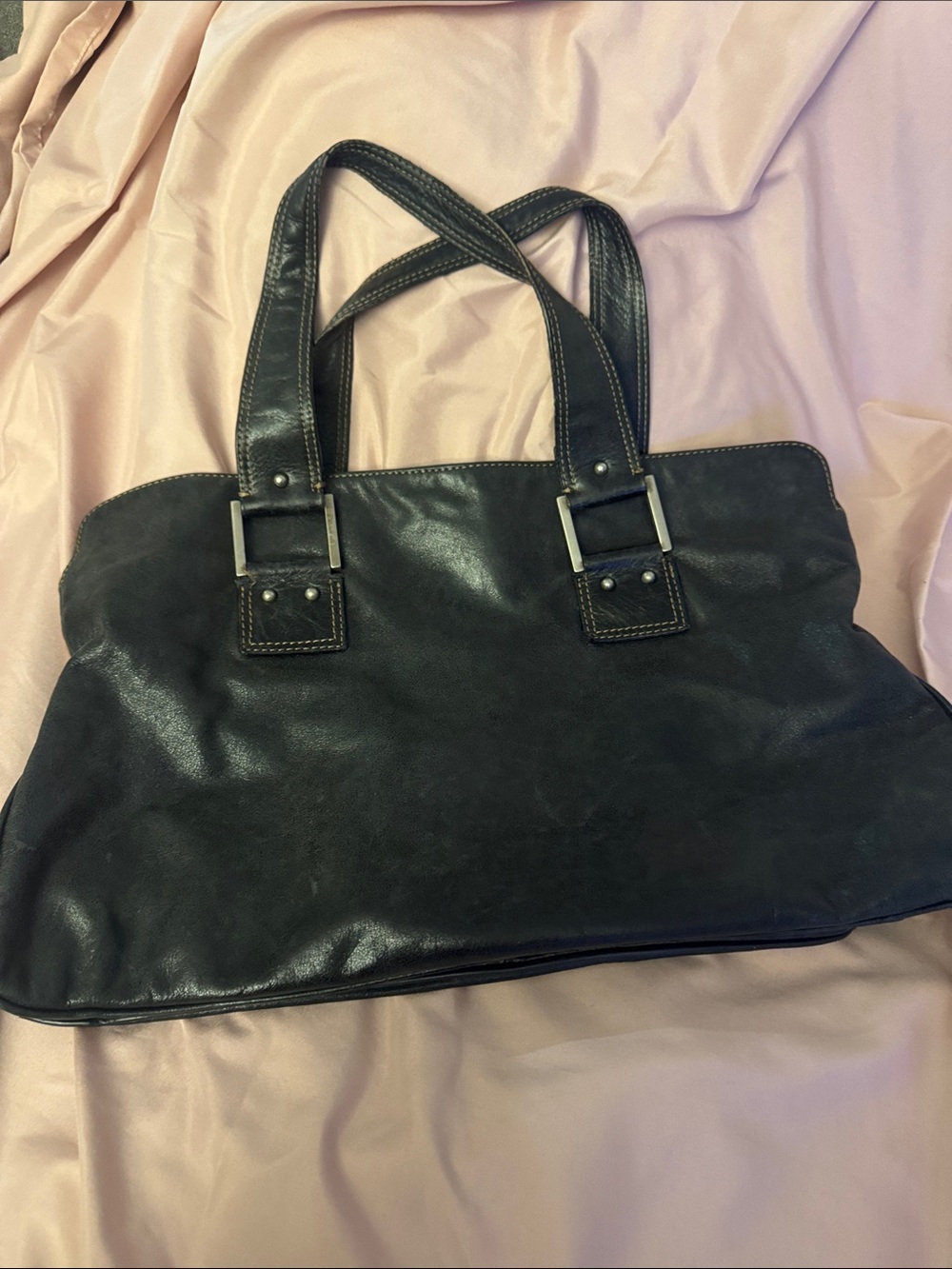 Francesco Biasia Black Leather Shoulder Bag